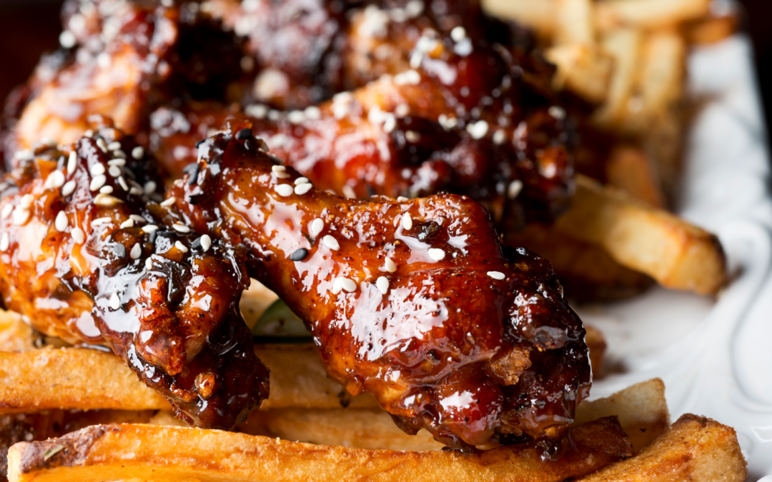 Teriyaki Chicken Wings + Hive & Honey Riesling